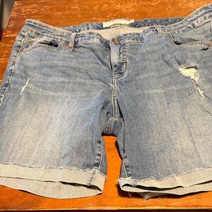 Torrid Blue Distressed Jean Shorts